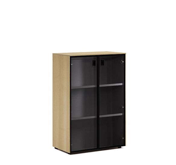 ЭНЦО/ENZO Шкаф-витрина в.120 СВ.ЭВКАЛИПТ/ЧЕРНЫЙ