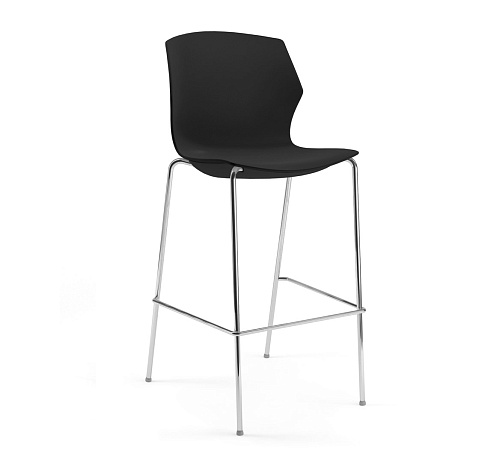 СОЛЕ/SOLE Кресло пластик барное АНТРАЦИТ/ХРОМ