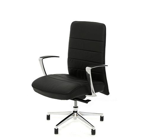 СТРАЙП/Б/STRIPE/B Кресло руководителя ЧЕРНЫЙ/АЛЮМ