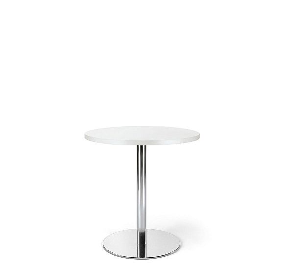 КАФЕ/CAFE Стол д60 выс75 БЕЛЫЙ/ХРОМ