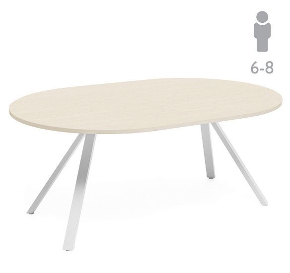 АСТРО/ASTRO Стол переговоров 180 ДУБ СВЕТЛЫЙ/БЕЛЫЙ