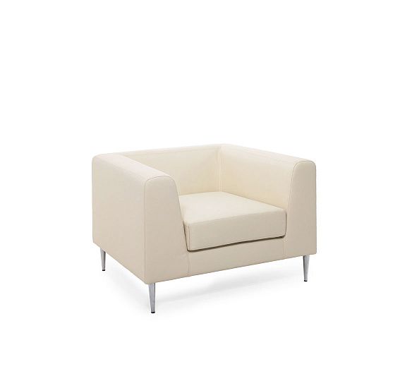 ЕВА АП/EVA UP Кресло, кожа БЕЖЕВЫЙ/ХРОМ