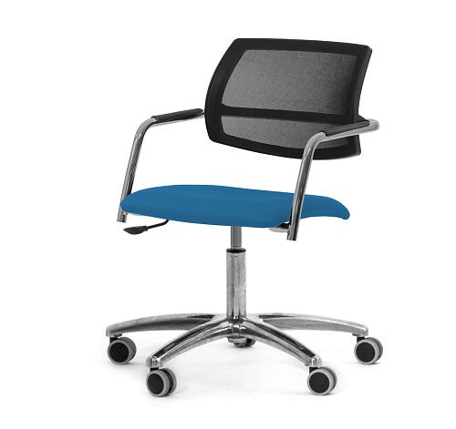 УРБАН-СЕТКА/URBAN-MESH Кресло крест, ткань ГОЛУБОЙ/ХРОМ